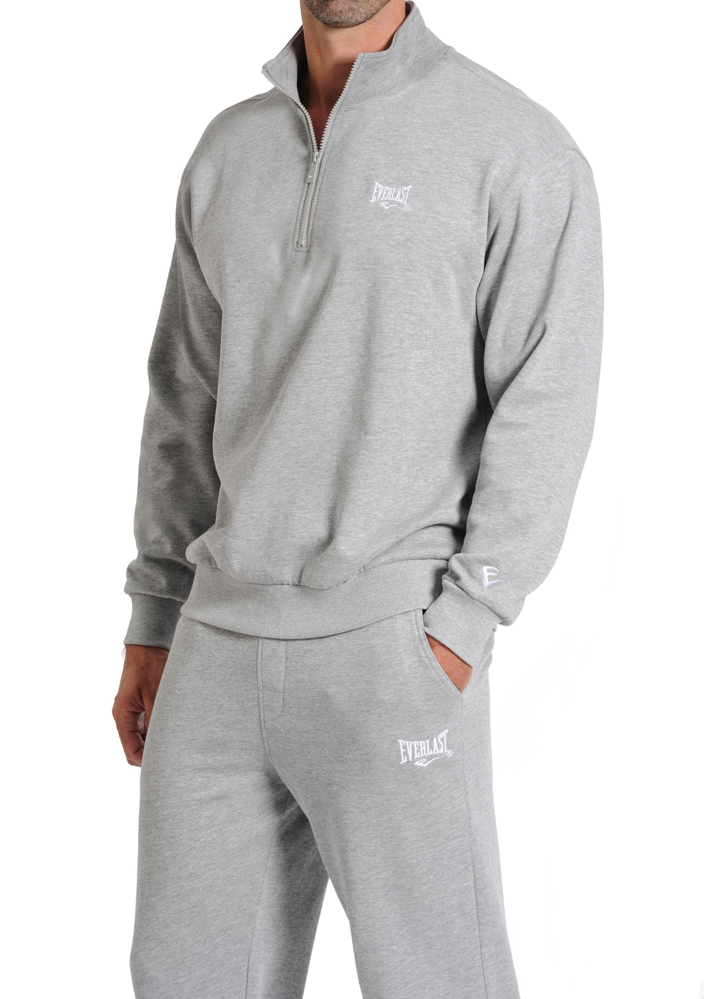 Everlast™ Men's Athletic Half Zip Sweatshirt - Grey Side