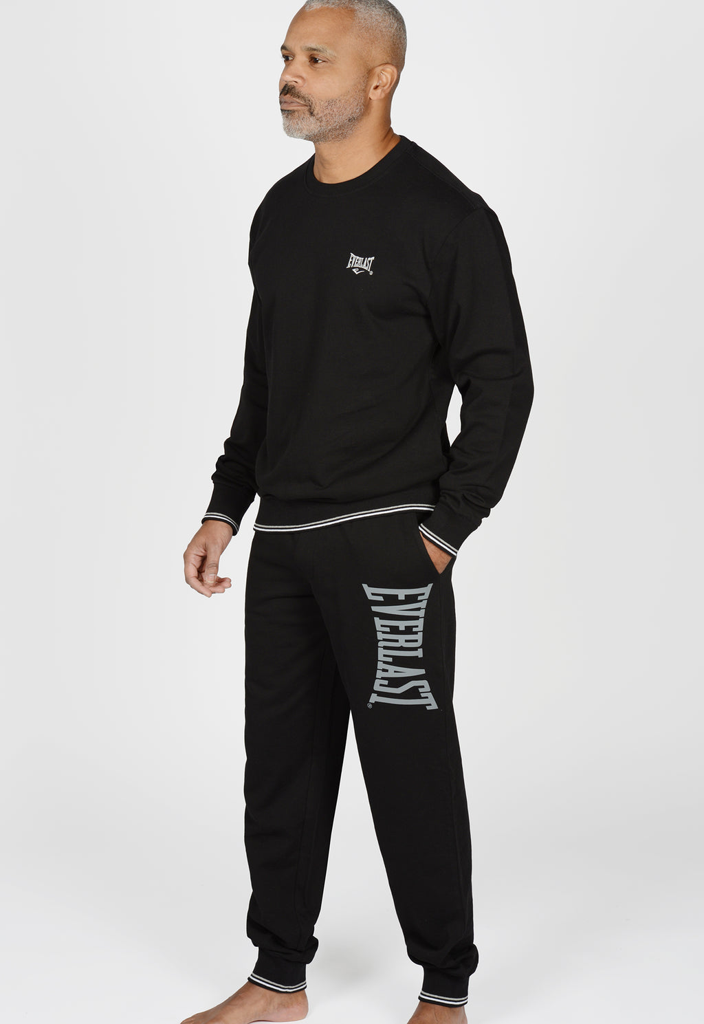 Everlast™ Men's Long Sleeve Crewneck Sweatshirt - Black Side