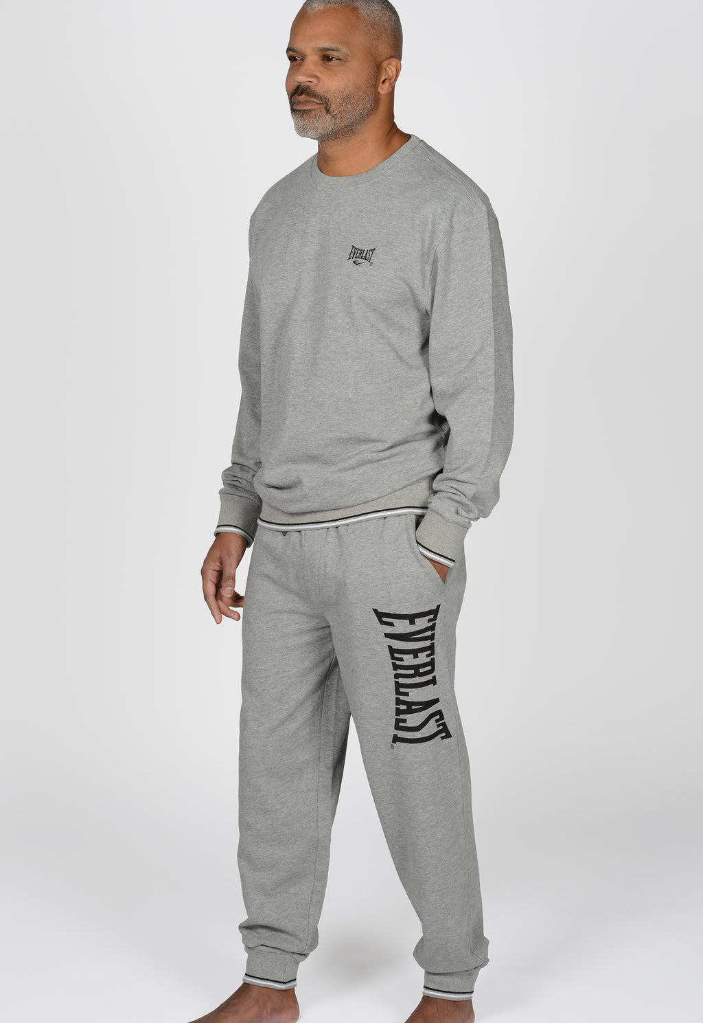 Everlast™ Men's Long Sleeve Crewneck Sweatshirt - Grey Side