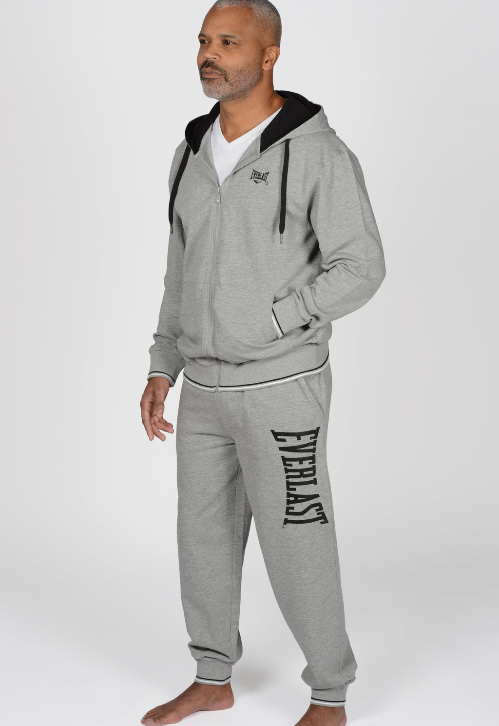 Everlast™ Men's Zip Hoodie - Full Grey Side