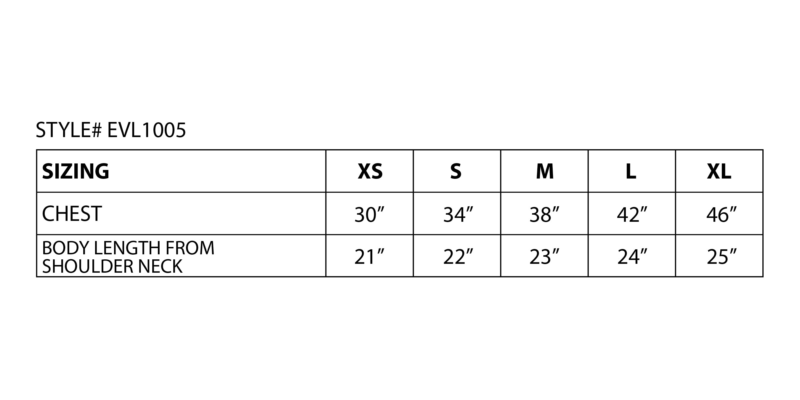 Everlast™ Women's Cotton T-Shirt - Sizing
