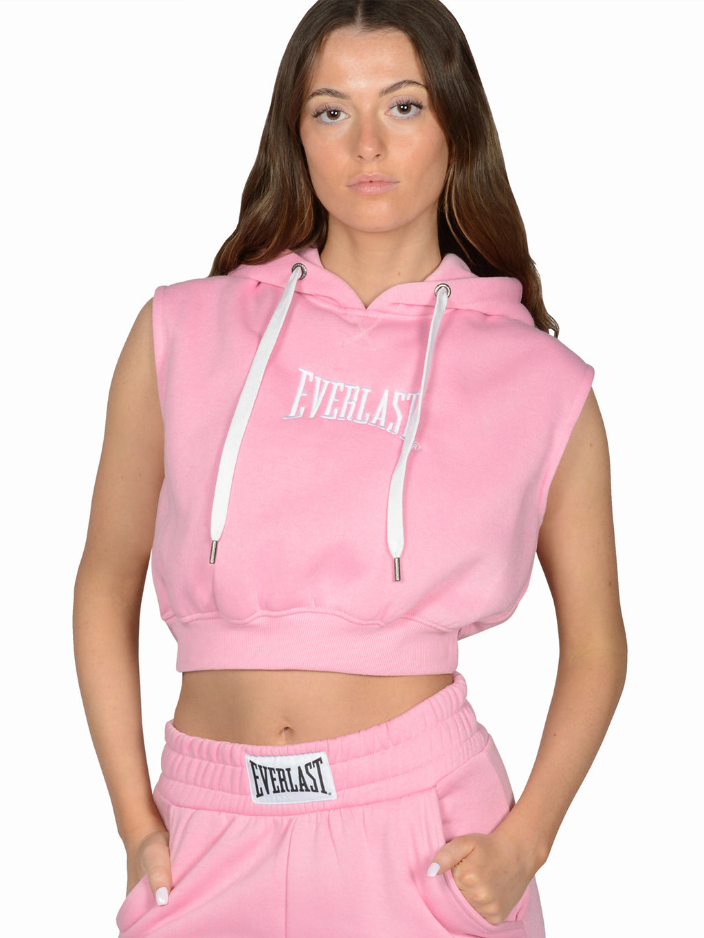 Everlast™ Women's Cropped Sleeveless Hoodie - Pink