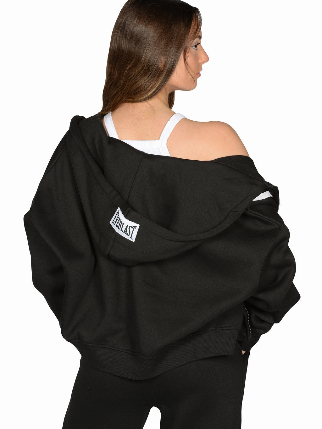 Everlast™ Women's Cropped Zip-Up Hoodie - Black Back