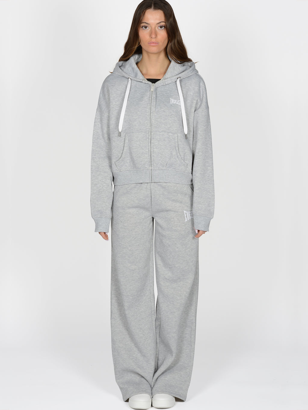 Everlast™ Women's Cropped Zip-Up Hoodie - Grey Full