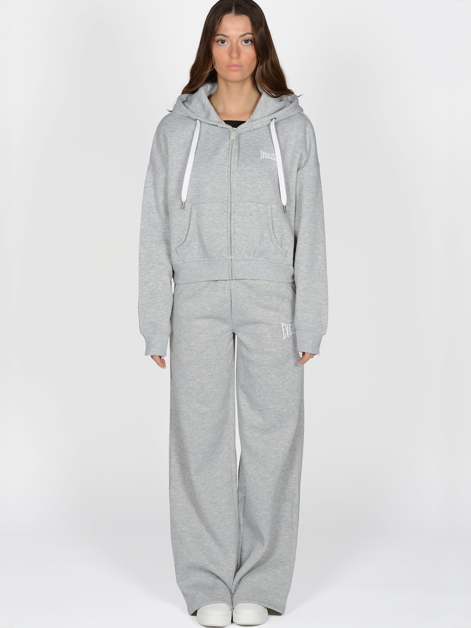 Everlast™ Women's Cropped Zip-Up Hoodie - Grey Full