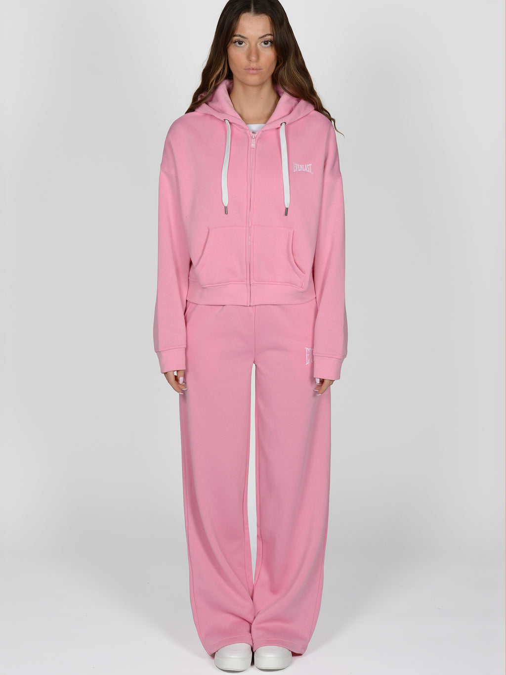 Everlast™ Women's Cropped Zip-Up Hoodie - Pink Full