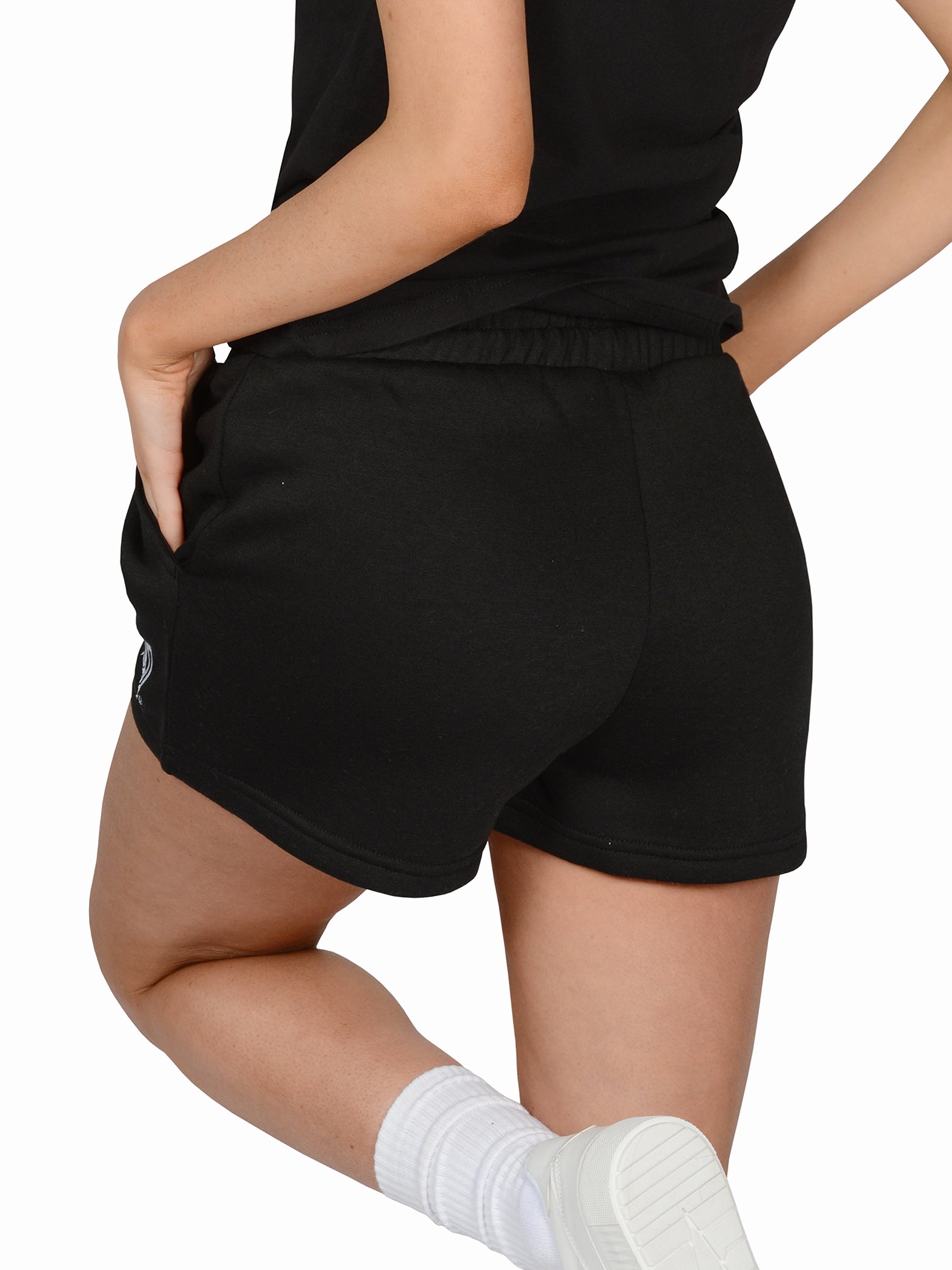  Everlast™ Women's High-Waist Sweat Shorts - Black Back