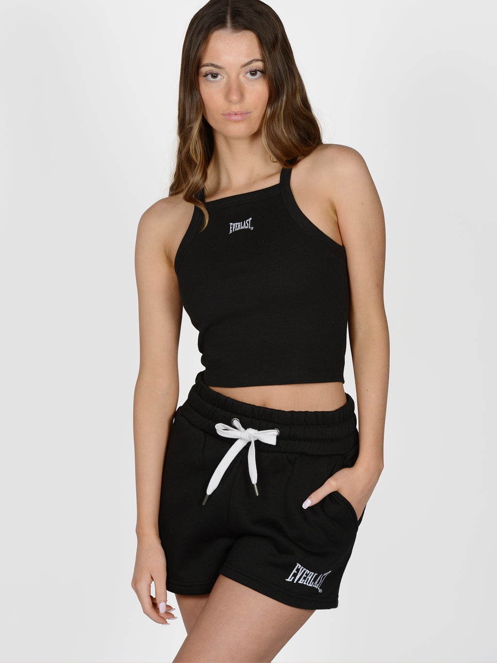  Everlast™ Women's High-Waist Sweat Shorts - Black Full