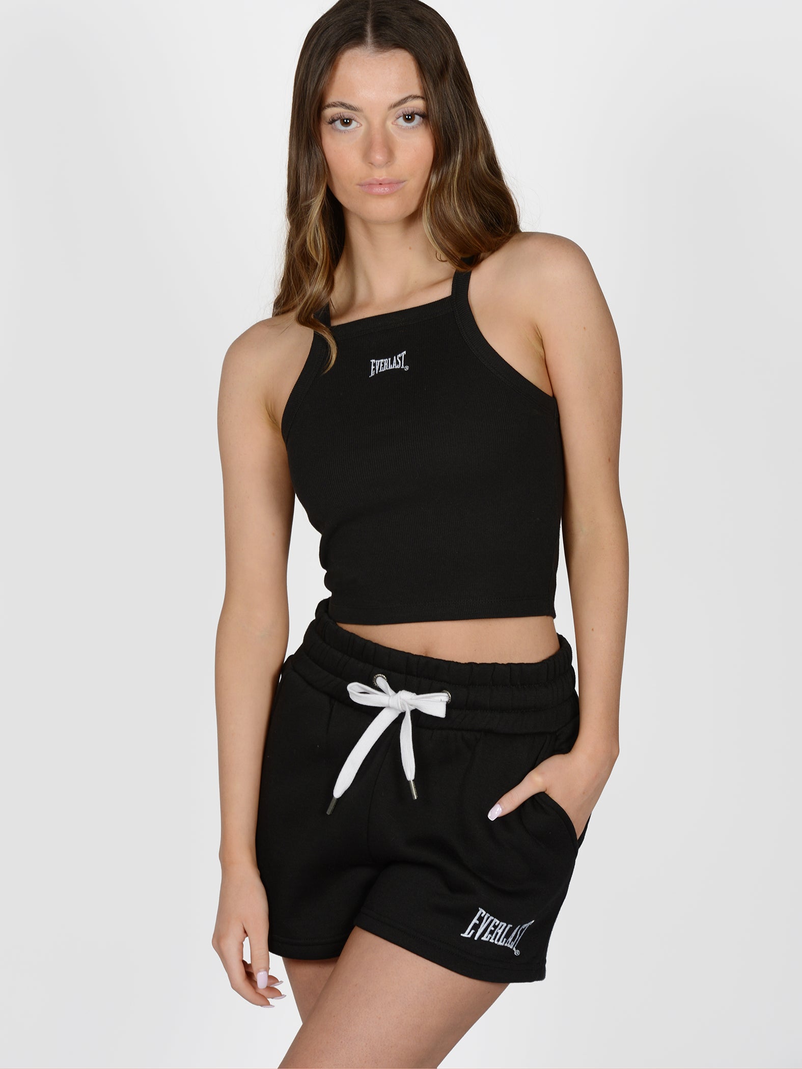  Everlast™ Women's High-Waist Sweat Shorts - Black Full