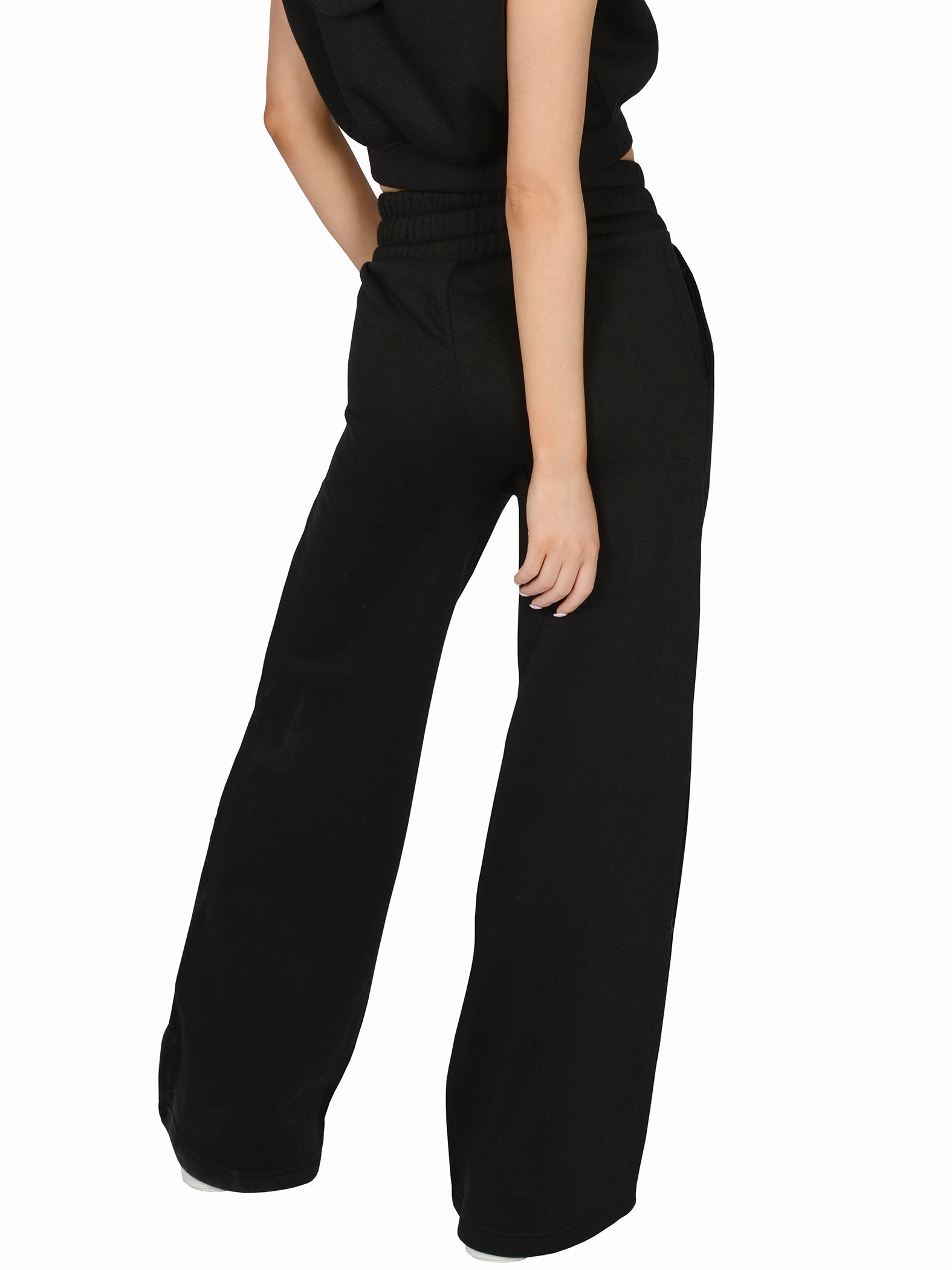 Everlast™ Women's Wide Leg Sweatpants - Black Back Full