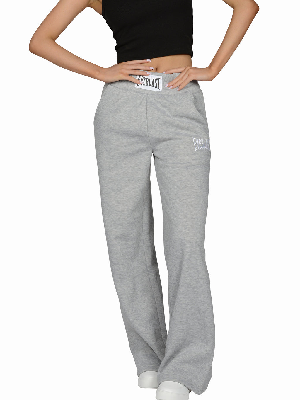 Everlast™ Women's Wide Leg Sweatpants - Grey Front Zoomed