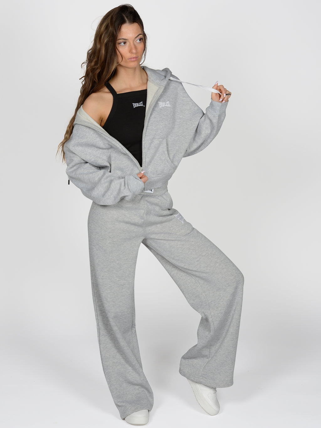  Everlast™ Women's Wide Leg Sweatpants - Grey Full
